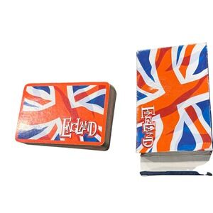 England‎ Union Jack Playing Cards Deck British Flag Souvenir Red White Blue Box